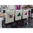 Anleitung 315/6, glatt rechts gestrickte Stuhlhussen mit separat gehäkelten Weihnachtlichen Motiven