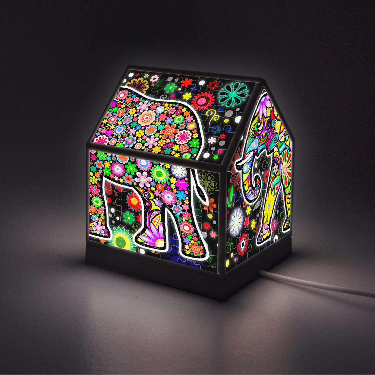 Puzzle Lampe „Bunter Elefant“