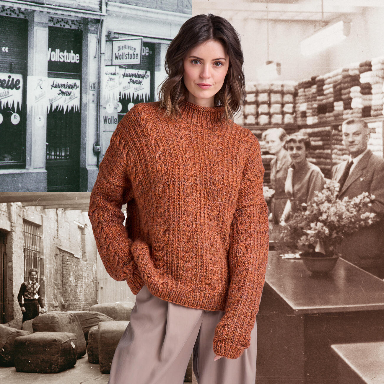 Strass Wollwei Weiter Pullover Pullover Mit Kontraststreifen 48/50