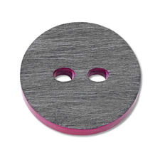 Grauer Knopf 2in1 aus Kunstharz von Jim Knopf, Ø 2,5 cm.