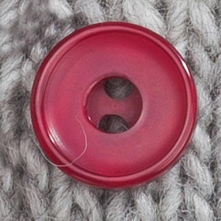 Klassischer Knopf aus Kunststoff, Himbeer, Ø 23 mm, 1 Stück 