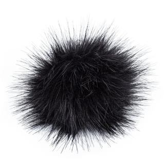 Fell Pompons von Pro Lana in schwarz, Flauschiges Zubehör.