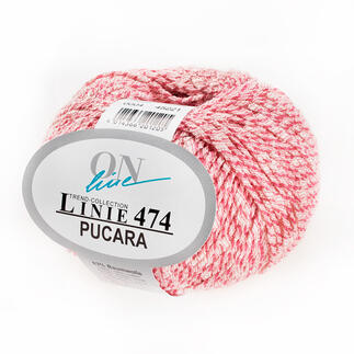 Garn 'Linie 474 Pucara' von ONline in pinker Farbe, 50g, 83% Baumwolle.