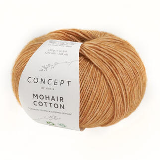 Mohair Cotton von Katia in Orangebraun, luxuriös und warm.