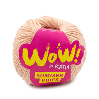 Wollknäuel 'Summer Vibes' von Wow by Katia in Helles Lachsrot.