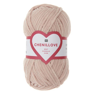 Creative Chenillove Wolle in rosa Farbe mit Herzetikett von Rico Design