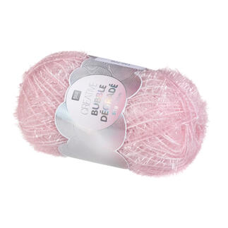 Creative Bubble Dégradé von Rico Design in pink, zwei fluffige Wollknäuel mit Glanz.