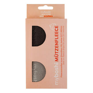 Mützenfleece von myboshi in einer Packung, ideal für Mützen und Kappen.