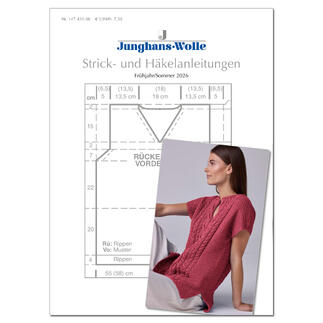 Anleitungsheft für Strick- und Häkelanleitungen für Frühjahr/Sommer 2026.