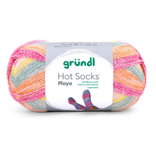Häkelgarn Gründl Hot Socks Playa in bunten Farben, 100g.