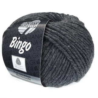 Bingo von Lana Grossa in Dunkelgrau, Garnball auf weißem Hintergrund