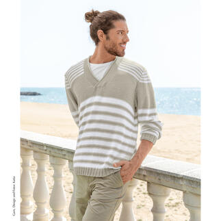 Anleitung 076/1, Herrenpullover aus SeaCell Cotton von Katia 