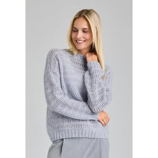 Anleitung 011/6: Pullover aus Alpafluffy, hellgrau