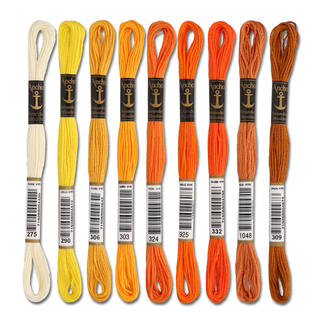 Anchor-Sticktwist Gelb/Orange/Braun Sie haben eine riesige Farbauswahl. Coats/Mez ist die führende Qualitätsmarke für Stickgarne seit mehr als 100 Jahren.