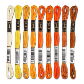 Anchor-Sticktwist Gelb/Orange/Braun Sie haben eine riesige Farbauswahl. Coats/Mez ist die führende Qualitätsmarke für Stickgarne seit mehr als 100 Jahren.