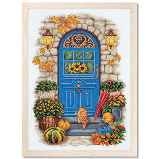 Stickbild - Herbst vor der Tür 
