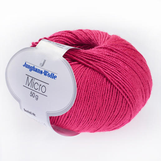 Micro von Junghans-Wolle in Himbeere, 50 g Knäuel.