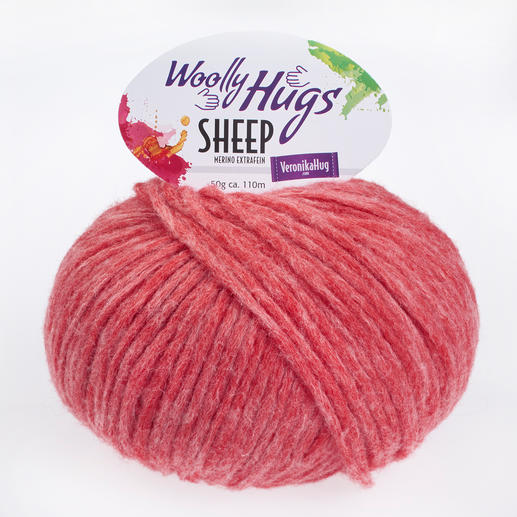 Sheep Uni von Woolly Hugs, feuerrote Wolle in 50 g