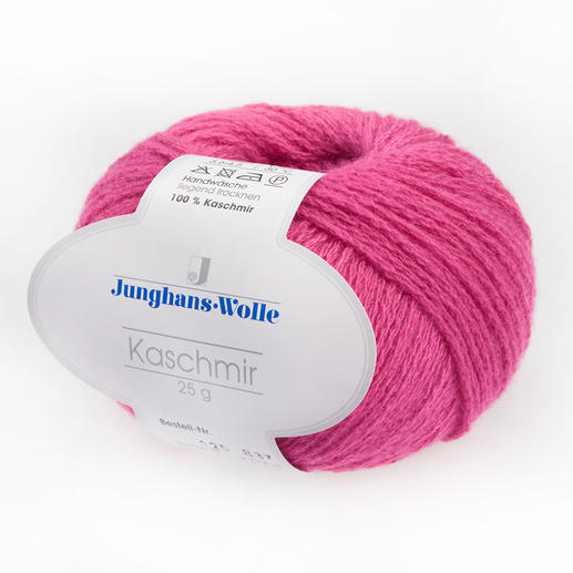 Himbeerfarbene Wolle Kaschmir von Junghans-Wolle, 25 g