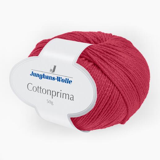 Himbeerfarbige Wollkugel von Cottonprima von Junghans-Wolle