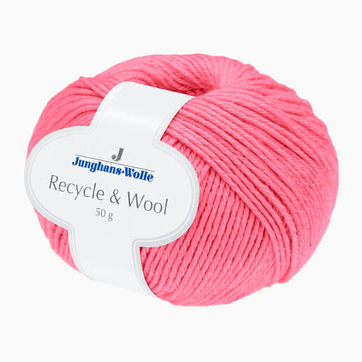 Wollknäuel Recycle & Wool von Junghans-Wolle in der Farbe Hummer, 50 g.
