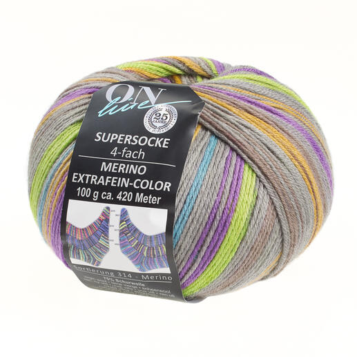 Sockenwolle Supersocke 4-fach Merino Extrafein – Color Sort. 314 von ONline 