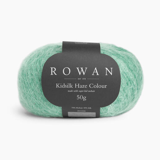 Kidsilk Haze Colour von Rowan in der Farbe Bottle, mintgrünes Garn.