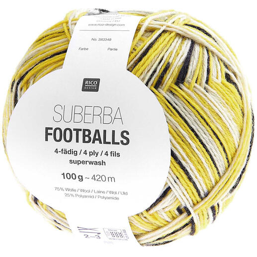 Sockenwolle Superba Footballs 4-fädig von Rico Design 