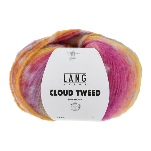 Cloud Tweed von LANG Yarns in bunten Farben, weiches Garn in runder Form.