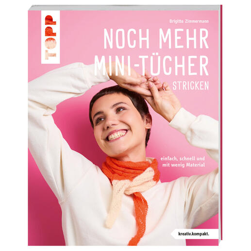 Buchcover mit einer Frau, die ein orangenes Mini-Tuch trägt und lächelt.