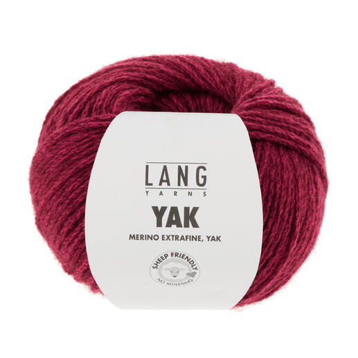 LY Yak Garnknäuel in Dunkelrot.