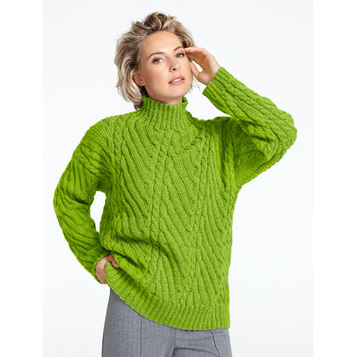 Leuchtend grüner Pullover aus Aparta-Nova mit strukturiertem Muster