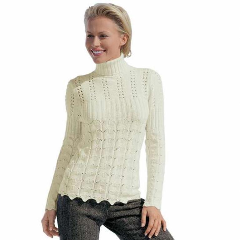 Anleitung 200/6, Damen-Rollkragenpullover aus Seidana® von Junghans-Wolle 