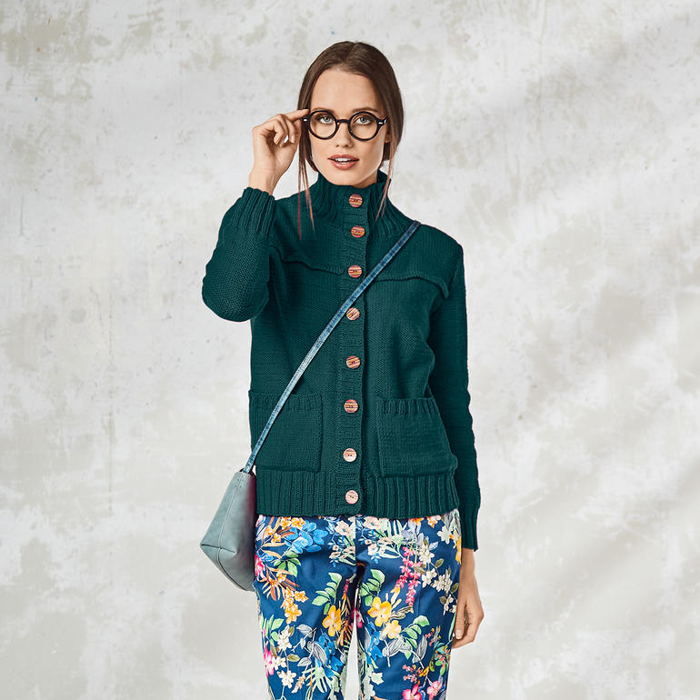 Anleitung 059/8, Damen Jacke aus Cotonara von Junghans-Wolle 