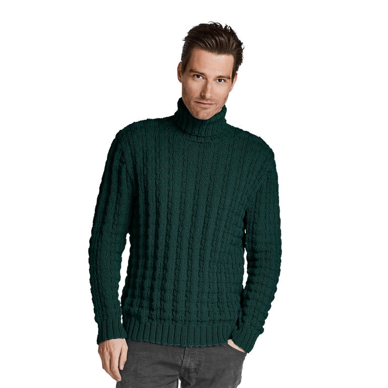 Anleitung 389/9, Herren-Rollkragenpullover aus Merino-Classic von Junghans-Wolle 