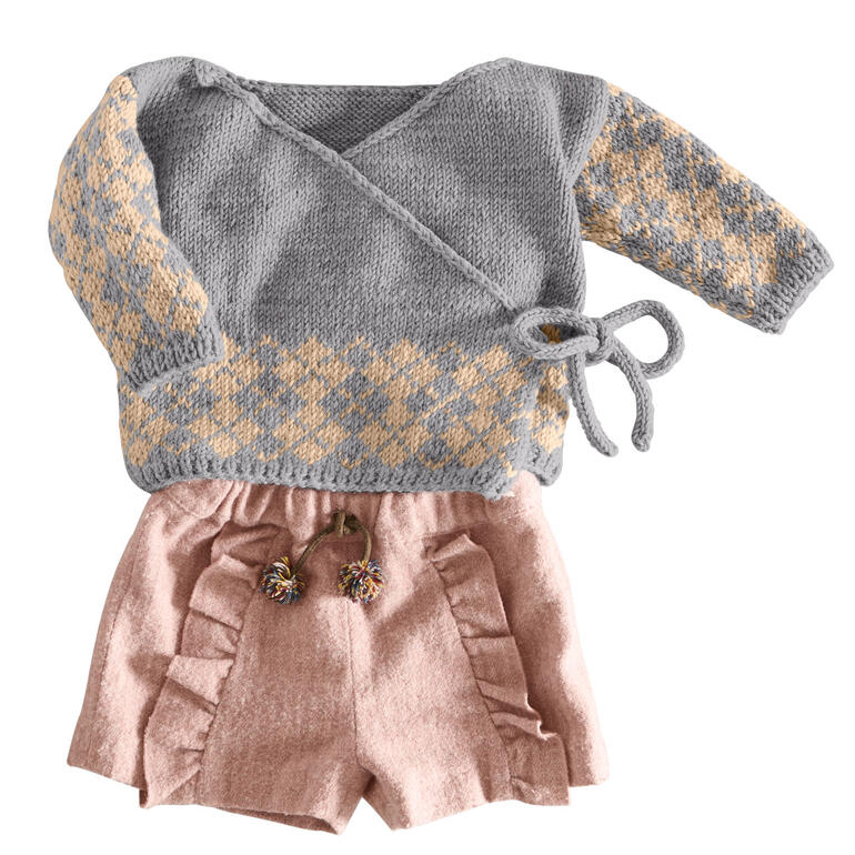 Anleitung 163/2, Baby-Wickeljacke aus Nuovo Merino 120 von Junghans-Wolle 