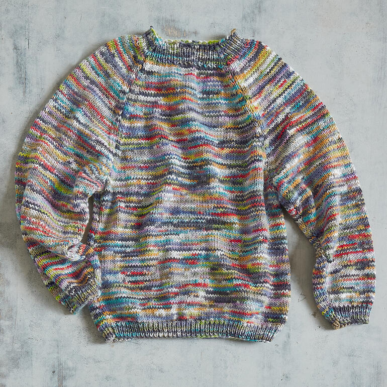 Anleitung 304/3, Kinderpullover aus Merino-Print von Junghans-Wolle 