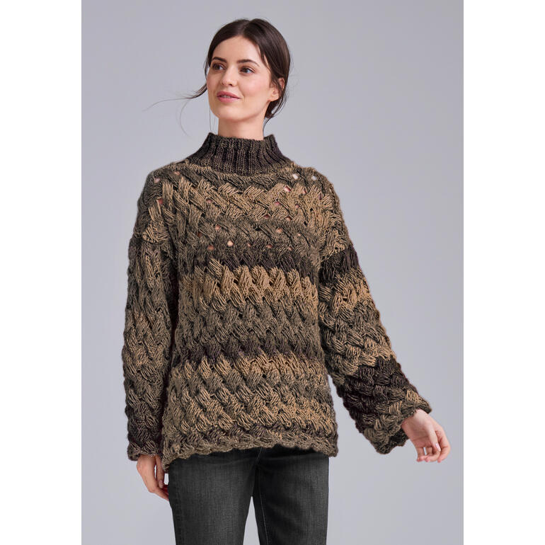 Gesprenkelter Pullover aus Monello-90 Color in Braun- und Beigetönen