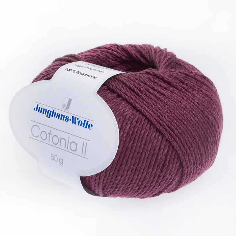 Cotonia II von Junghans-Wolle, bordeaux Garnknäuel 50g, 100% Baumwolle