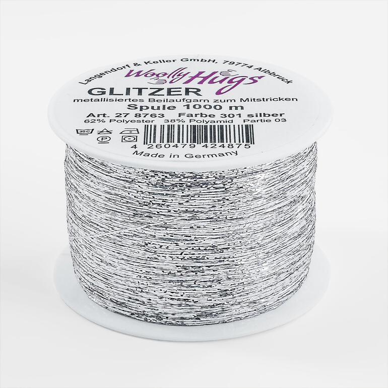 Glitzer von Woolly Hugs, Spule mit metallischem Faden.