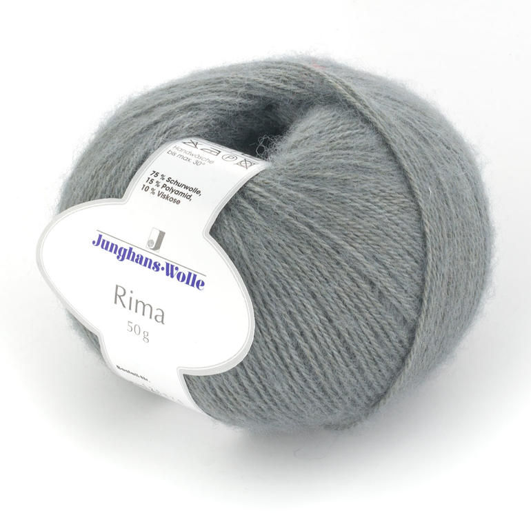 Rima von Junghans-Wolle in Grau, 50g, für klassische Strickprojekte.