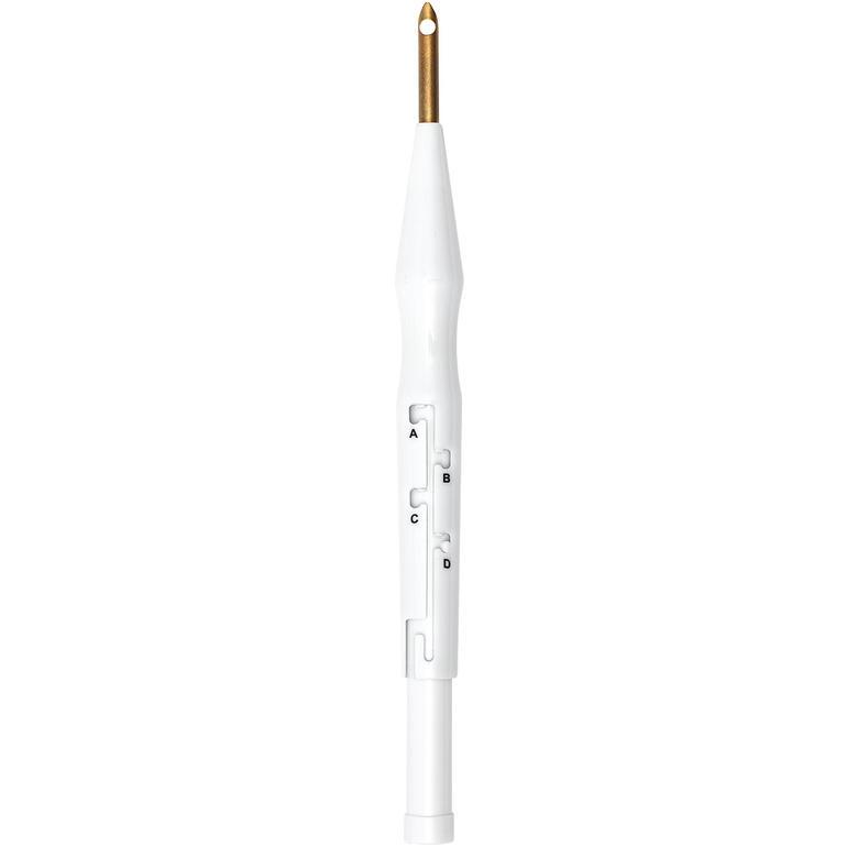 Punch Needle mit goldener Spitze, 19 cm lang, verstellbare Einstellungen.
