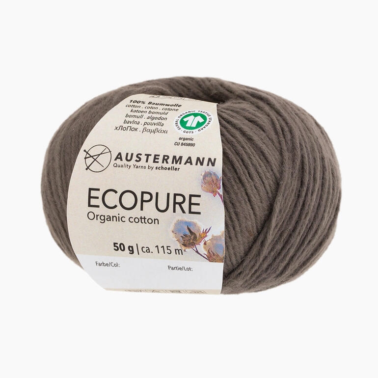 Schlammfarbene Baumwolle Ecopure von Austermann in 50 g.
