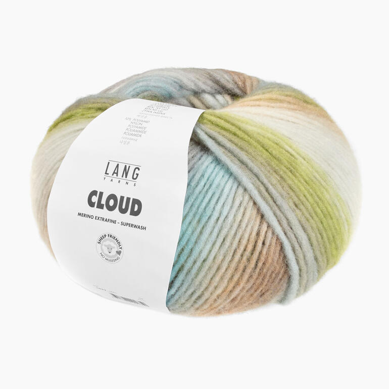 Cloud von LANG Yarns, mehrfarbige Wolle in sanften Tönen, 50 g.