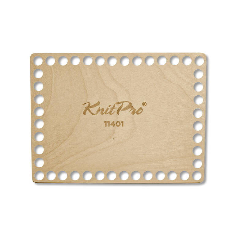 Holz-Taschenboden von KnitPro mit Löchern für Nadeln.