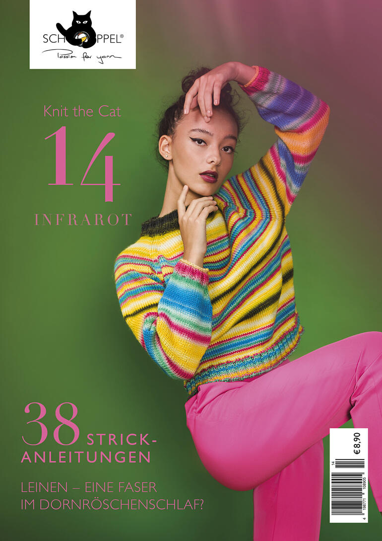 Heft 'Knit the Cat No. 14' mit Anleitung und Farbverlauf.