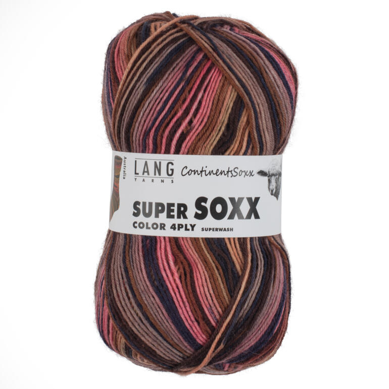 Sockenwolle super soxx Continents Soxx 4-fach von LANG Yarns in Braun/Beige