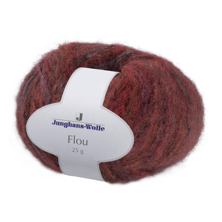 Wolle Flou von Junghans-Wolle in rot-schwarz, 25g