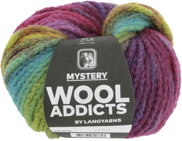 Wolle 'Mystery' von WOOLADDICTS in lebhaften Farben.