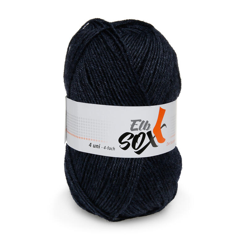 Garnknäuel ElbSox Uni 4-fädig in Marineblau